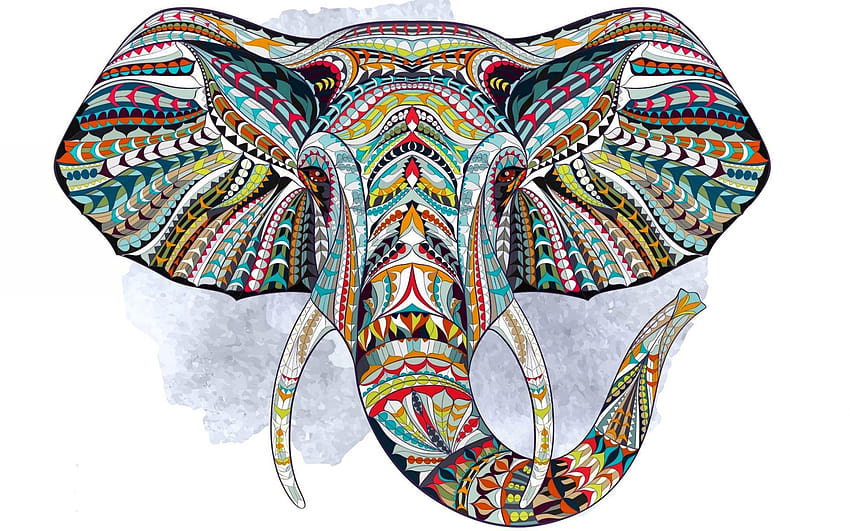 8 Mandala, éléphants bohèmes Fond d'écran HD