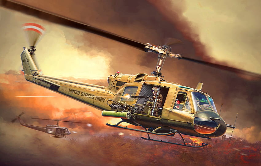 USA Helicopter Combat helicopter UH huey helicopter HD wallpaper   Pxfuel