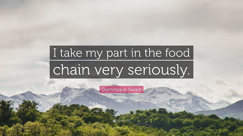 Dominique Swain Quote: “I take my part in the food chain very seriously.” HD wallpaper