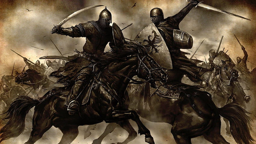 война, битка, произведения на изкуството, рисунки, средновековен, конници, планина ::, средновековна война HD тапет