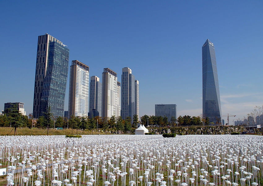 1920x1360 Songdo Central Park, Südkorea, Wolkenkratzer HD-Hintergrundbild