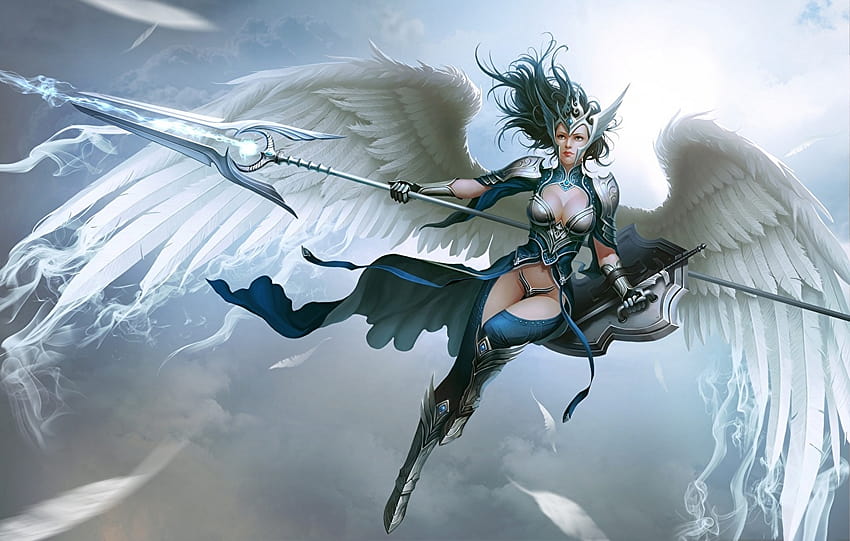 Fantasy Female Warrior Angel, angel warrior girl HD wallpaper