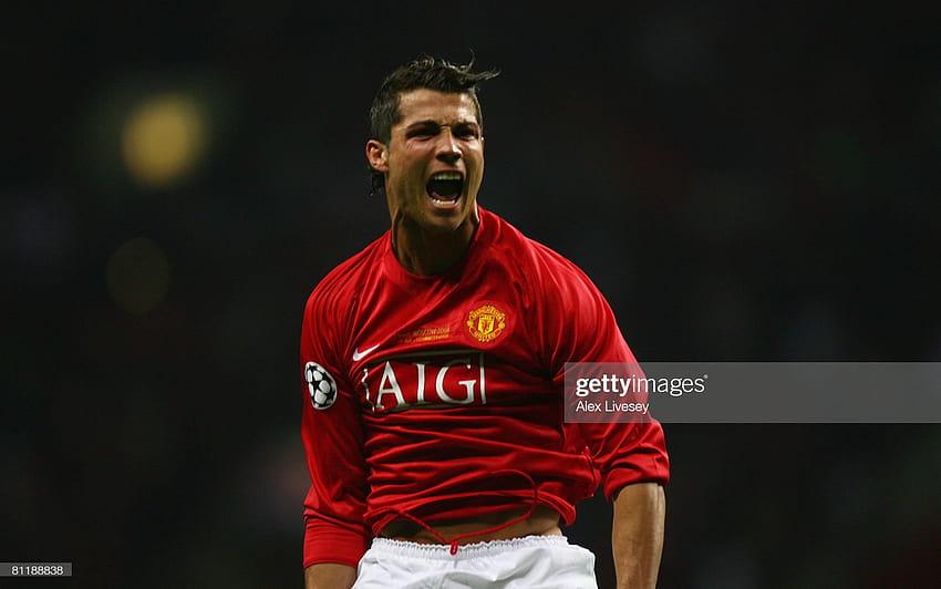 Cristiano Ronaldo von Manchester United feiert nach seinem Tor... Nachrichten, cristiano ronaldo 2008 HD-Hintergrundbild