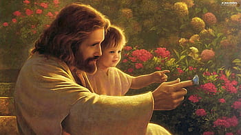 Jesu christ with children HD wallpaper BIBLE QUOTATION-Let the children  come to me and do not stop them