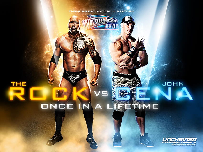 WWE Wrestlemania 28:The Rock vs John Cena and, wwe the rock HD wallpaper