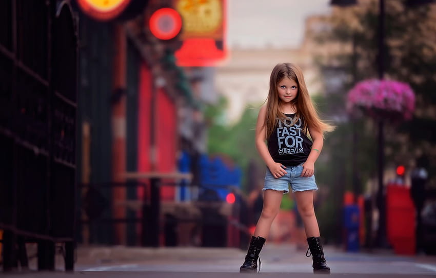 street, girl, fashion, bokeh, child graphy, graphy and style, Looking like a big girl , section стиль, fashion girl style HD wallpaper