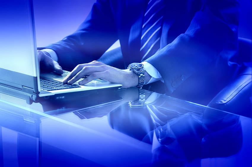 : hands, blue, laptop, light, keyboard, screenshot, computer , businessman 3880x2567, light blue laptop HD wallpaper