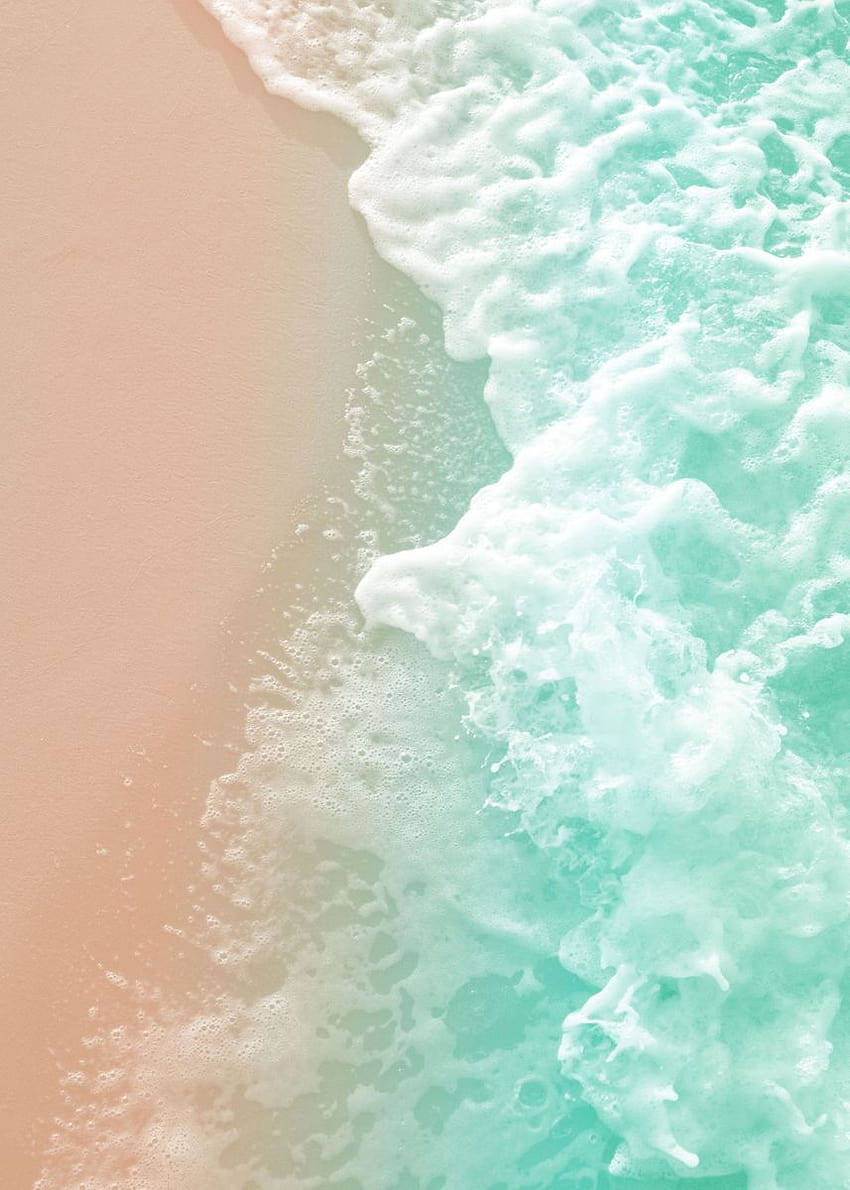 Soft Emerald Beige Ocean 1' Poster by Anita's & Bella's Art, summer beige HD phone wallpaper