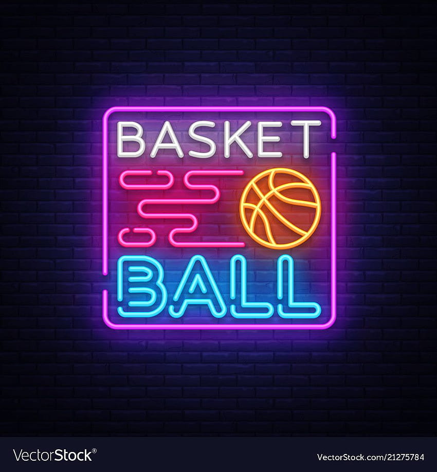 Blauer Neon-Basketball HD-Handy-Hintergrundbild