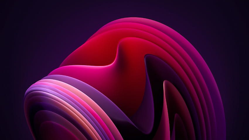 Windows 11 , Flow, Dark Mode, Dark background, Pink, Abstract วอลล์เปเปอร์ HD