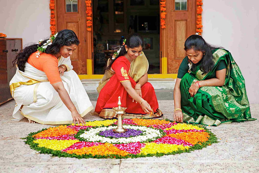 13 Colorato di Onam Festival del Kerala, coppia del Kerala Sfondo HD