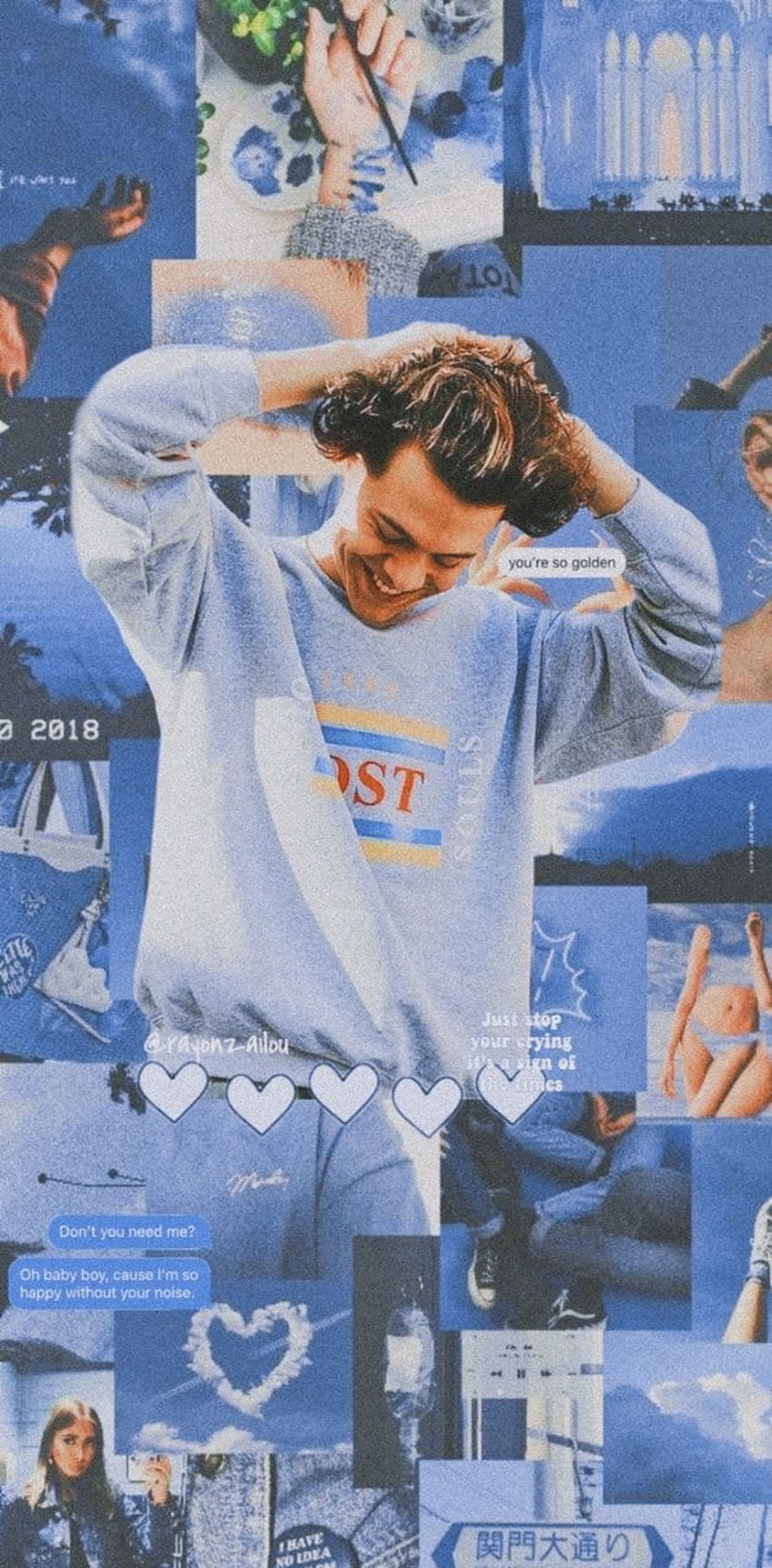 about blue in aesthetic Harry styles, happy edits HD phone wallpaper