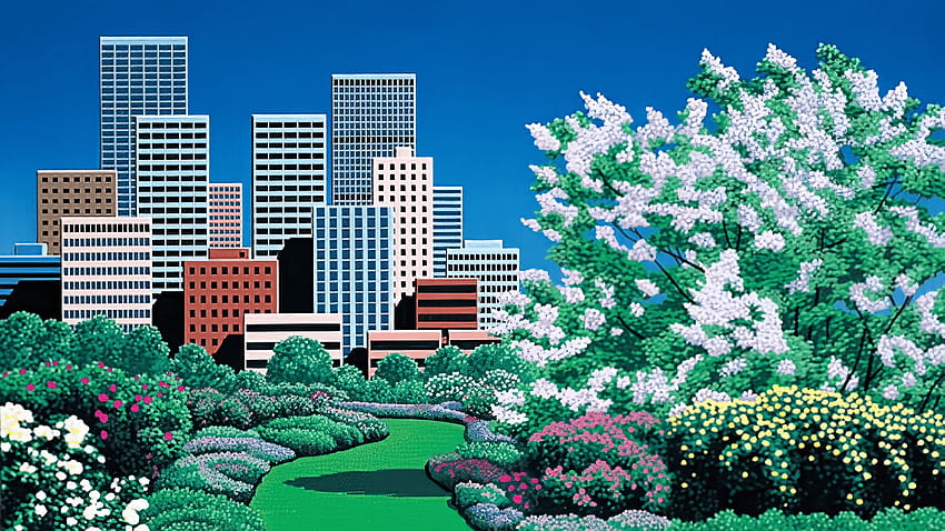 City Garden โดย Hiroshi Nagai [2560x1440] :, สุนทรียศาสตร์แบบญี่ปุ่น วอลล์เปเปอร์ HD