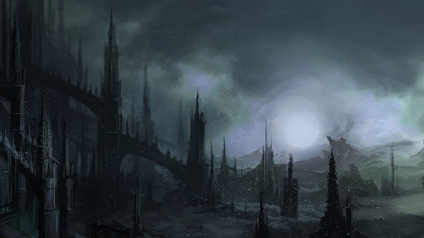 Gotische Landschaft, gotischer Winter HD-Hintergrundbild