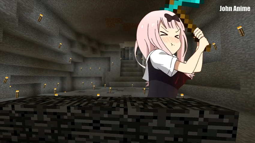 Chika und Grundgestein in Minecraft HD-Hintergrundbild