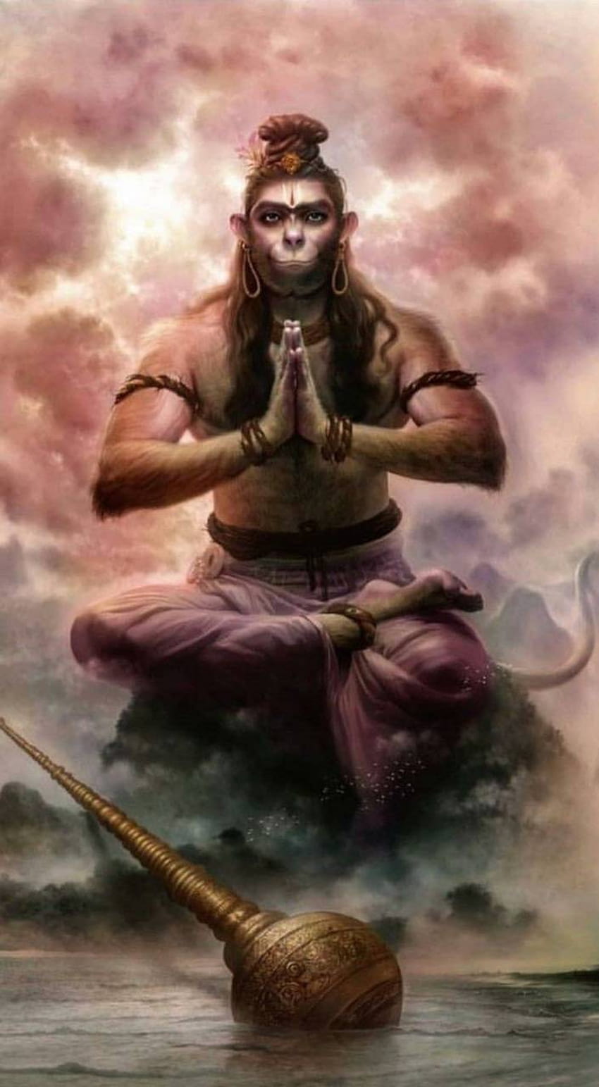 Lord Hanuman oleh sarushivaanjali, meditasi hanuman wallpaper ponsel HD