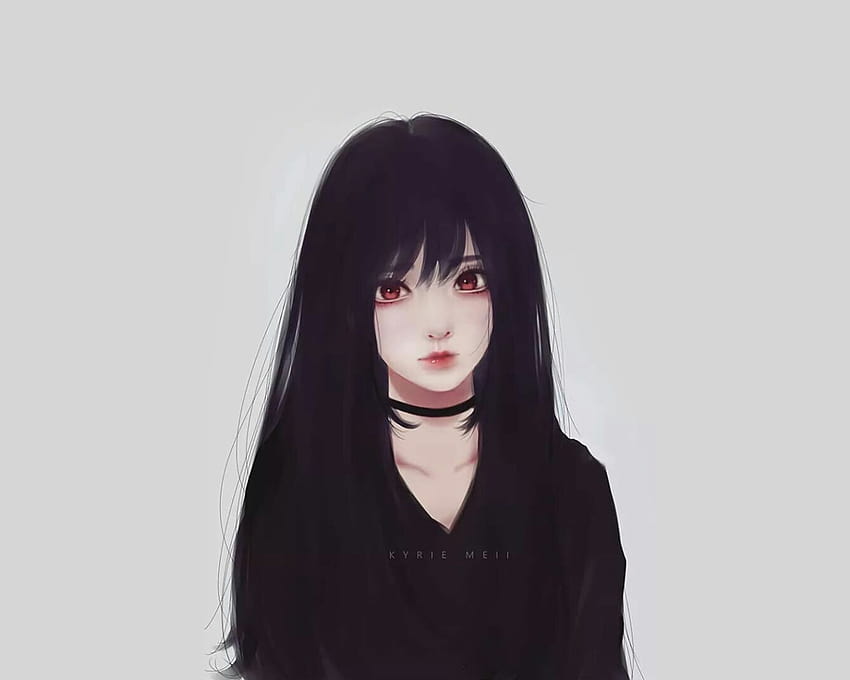 Anime, Anime-Mädchen, schwarzes Haar, Kyrie Meii, Porträt, Blick in die Kamera • Für dich Für & Mobile, kawaii Anime-Mädchen, schwarzes Haar HD-Hintergrundbild