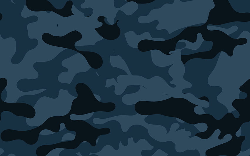 зимна камуфлажна текстура, синя камуфлажна текстура, син камуфлажен фон, камуфлажна текстура с резолюция 3840x2400. Високо качество, тъмносин камуфлаж HD тапет