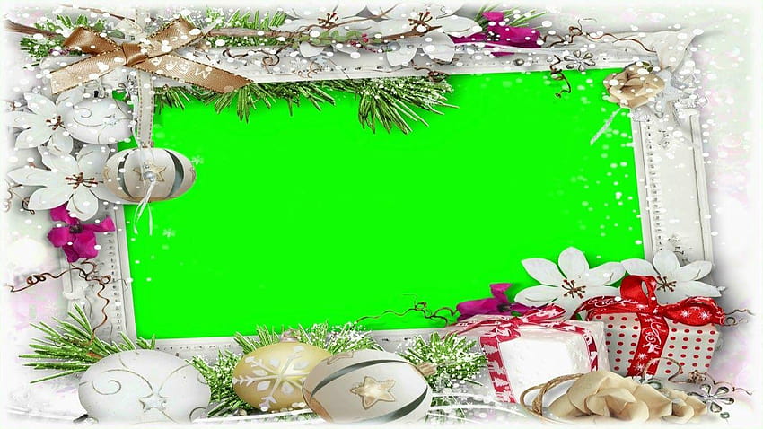 Сватбени видео фонове Коледна рамка със зелен екран HD тапет
