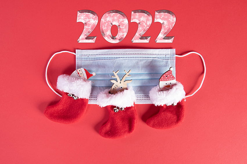 2022 New year Masks Red backgrounds HD wallpaper