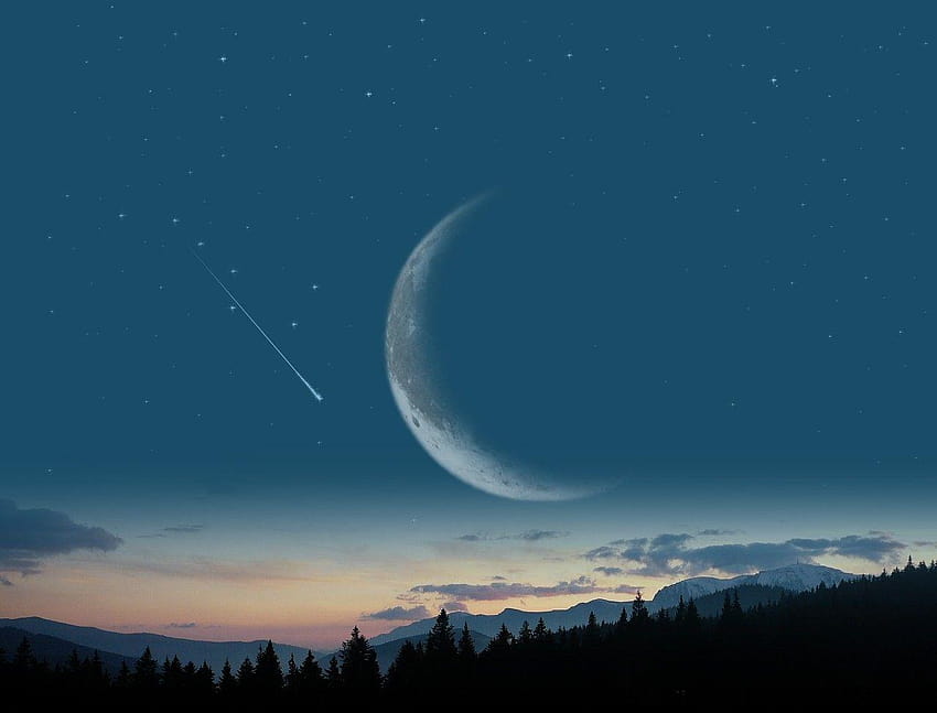 Crescent Moon Backgrounds « Langer, halber Mond HD-Hintergrundbild