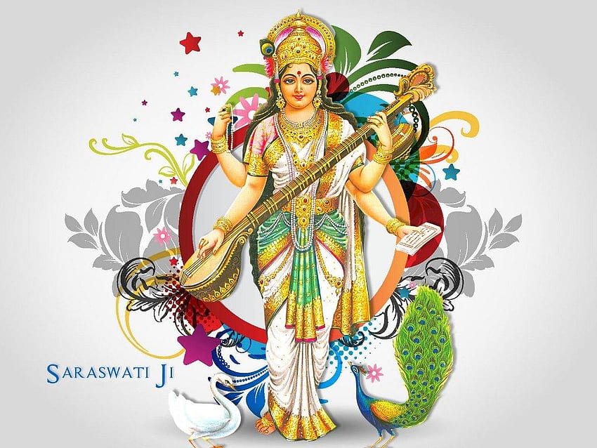 Bilgi ve eğitim tanrıçası Maa Saraswati, saraswati ji HD duvar kağıdı