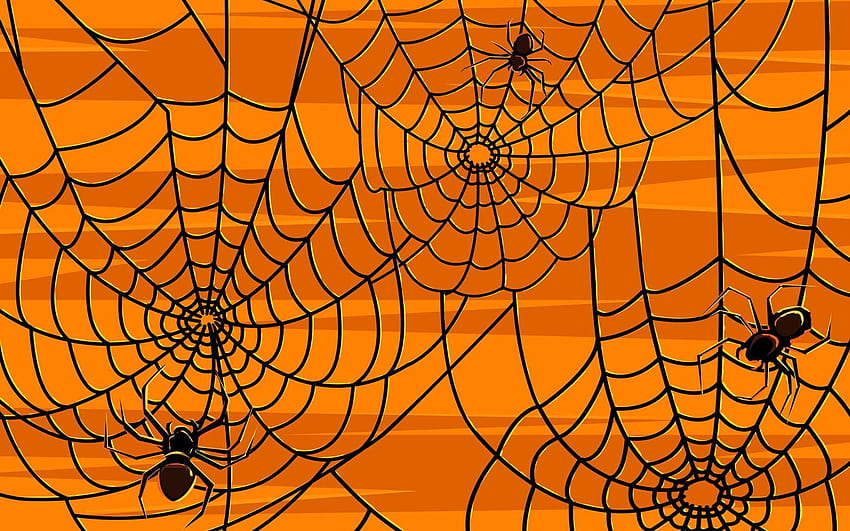 Хелоуин и , Време е да украсите стаята си, паяци за Хелоуин HD тапет