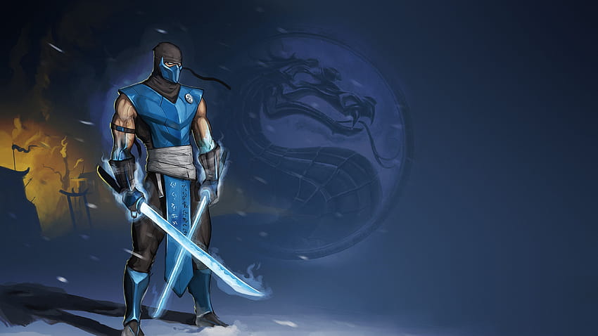 mortal kombat, sub, mortal kombat sub zero minimalism HD wallpaper