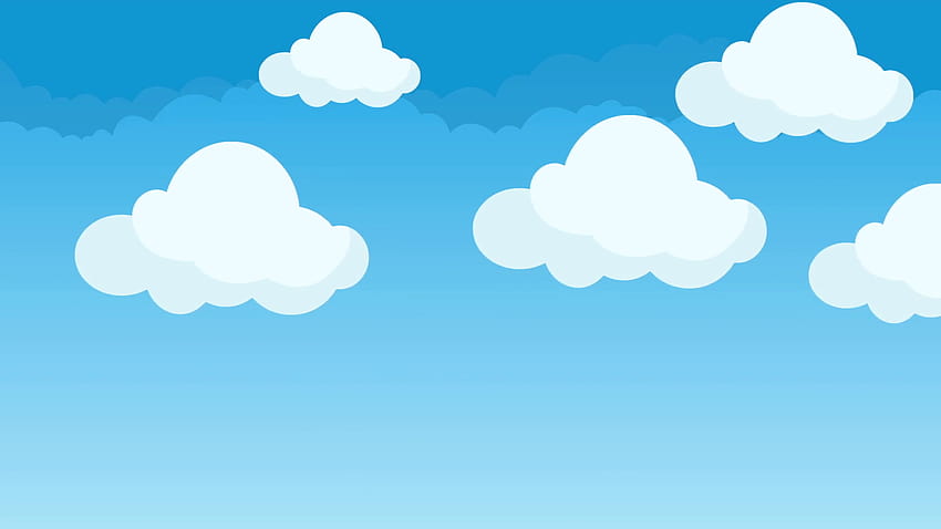 Cute and Puffy Cartoon Clouds Hovering in a Blue Sky Motion, cartoon cloud  background HD wallpaper | Pxfuel