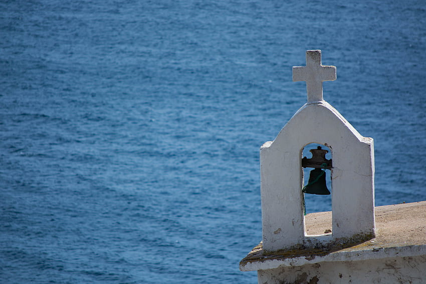 : sea, water, beach, blue, tower, coast, lighthouse, church, bell, ocean 5733x3822, church bell HD wallpaper
