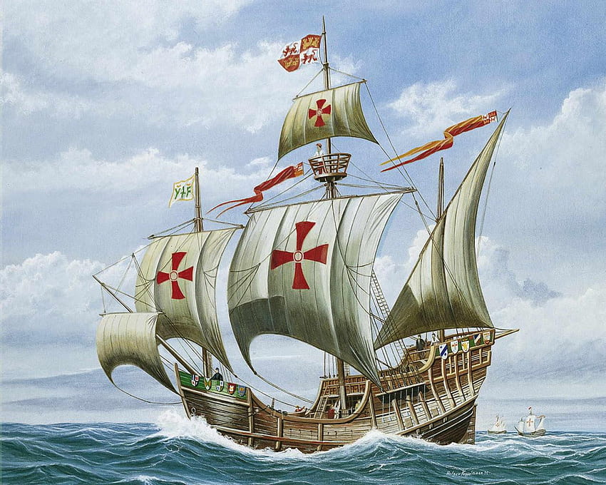 Santa Maria Flaggschiff Kolumbus Ships HD wallpaper
