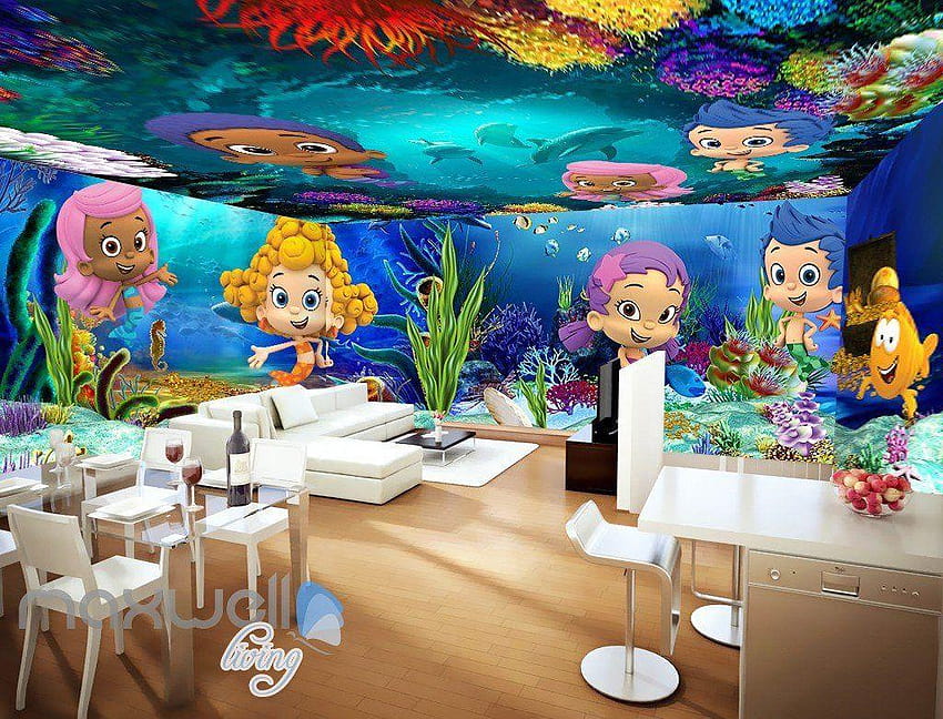 3D Underwater Baby Mermaid Fish Wall Murals Paper Art, 3d mermaid HD wallpaper
