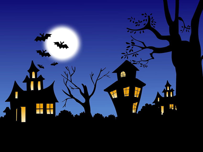 45 najlepszych upiornych i zabawnych Halloween, dekoracja domu na Halloween Tapeta HD