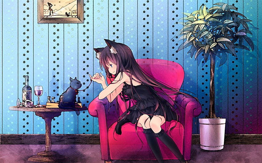 Anime Neko posted by Sarah Tremblay, neko chan HD wallpaper | Pxfuel