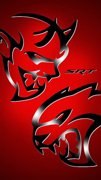 Dodge Hellcat Emblem Logo Steel Sign Red - Super Size 29.5