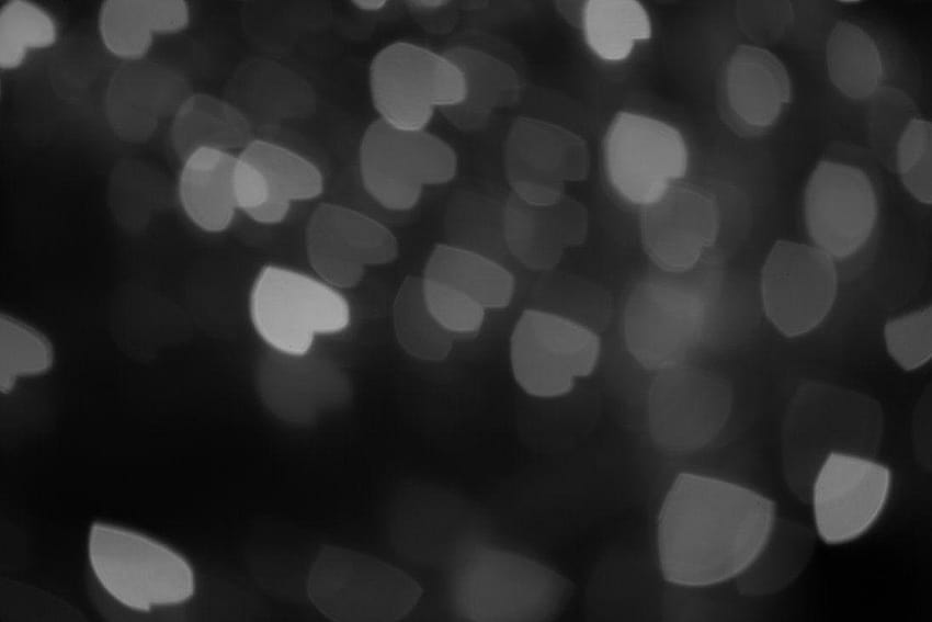 Heart bokeh black and white by alistere, hearts black and white backgrounds HD wallpaper