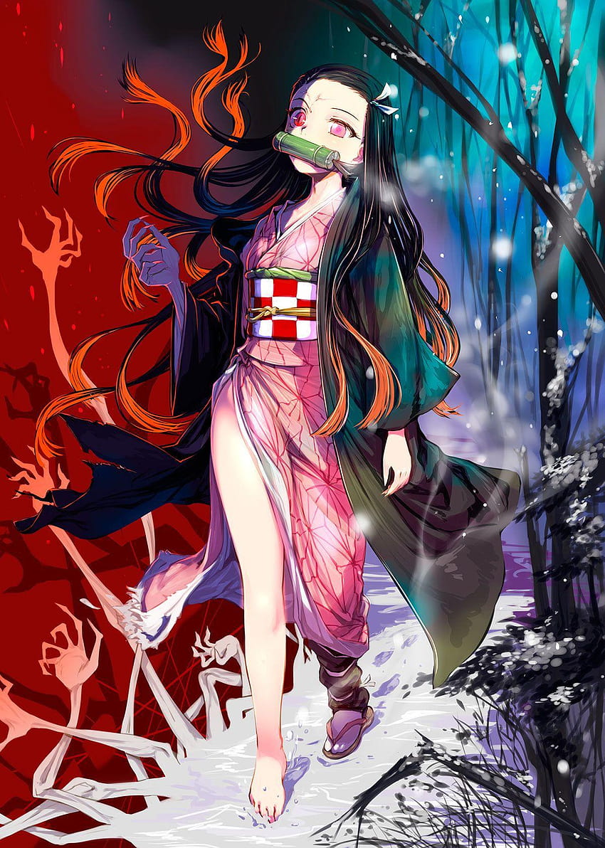 Download wallpaper 840x1336 nezuko kamado anime girl blossom iphone 5  iphone 5s iphone 5c ipod touch 840x1336 hd background 23392