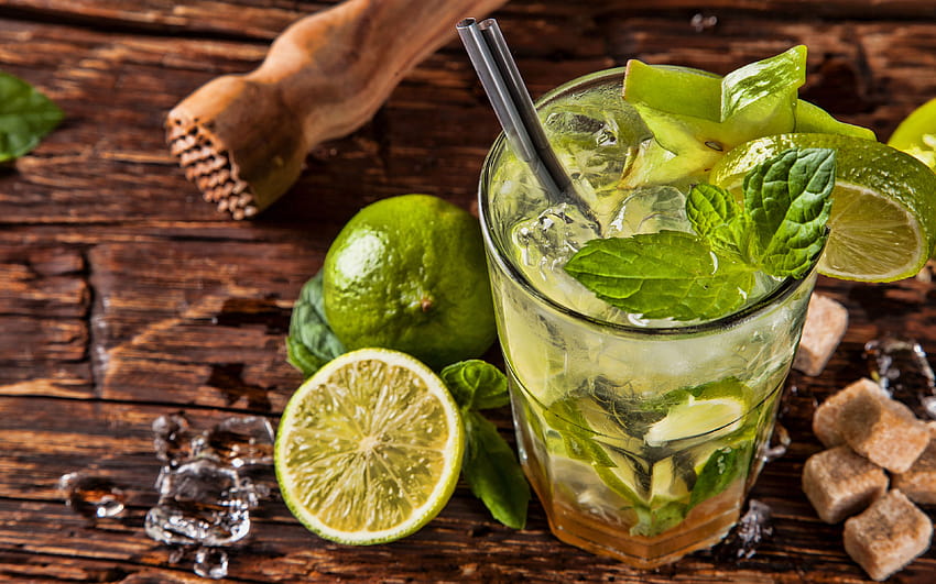 Mojito, soft drinks, cocktails, lemon and HD wallpaper