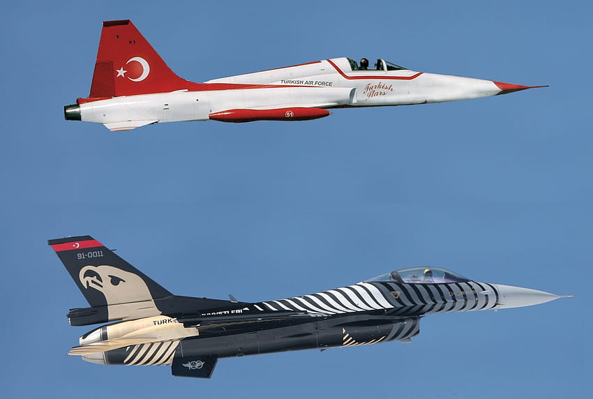 アクロバティック、空気、航空機、トルコ語、星、チーム、ノースロップ、F 5、ドム、戦闘機/およびモバイル背景、トルコの星 高画質の壁紙