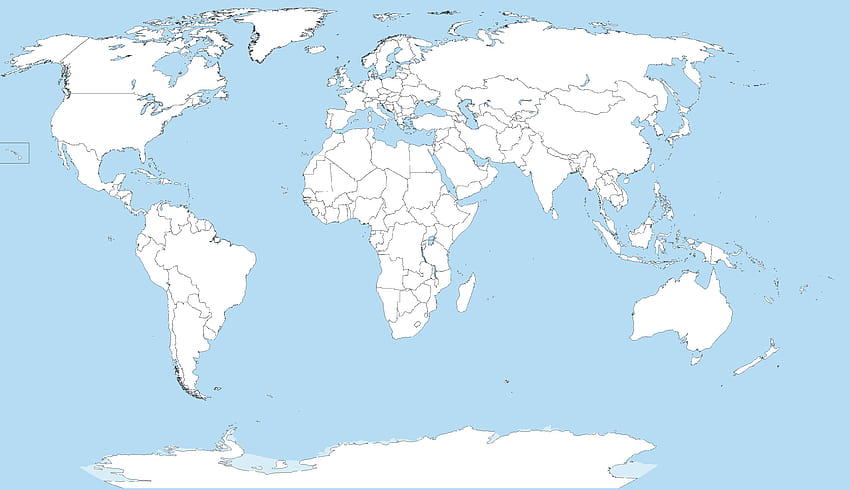 Fichier:Une grande carte du monde vierge avec des océans marqués en bleu.PNG Fond d'écran HD