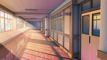 Anime school hallway HD wallpapers  Pxfuel
