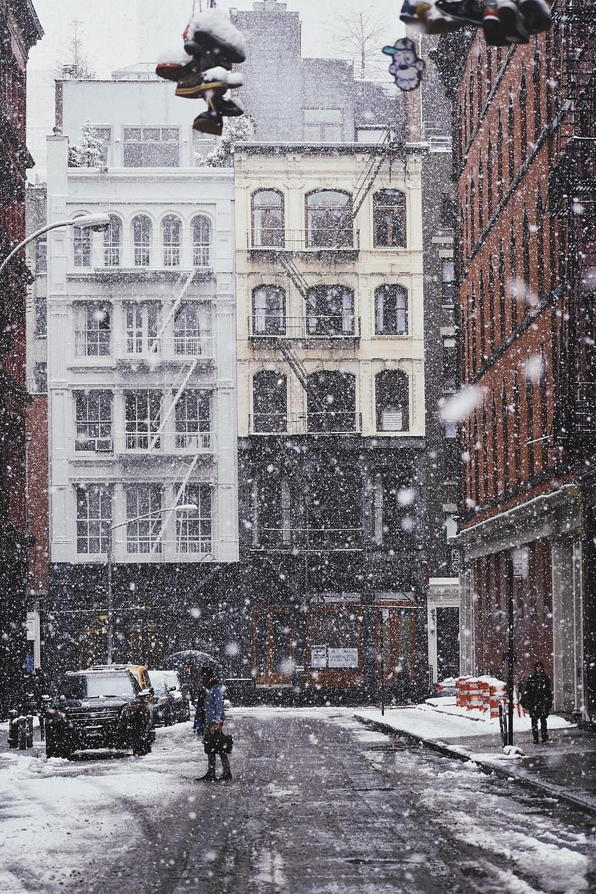 Winter In City, city winter snow HD phone wallpaper