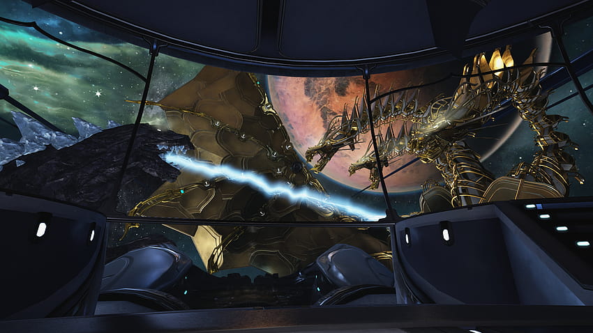 Godzilla vs King Ghidorah realizzato con oggetti di scena in Warframe: GODZILLA, punto singolare di godzilla Sfondo HD