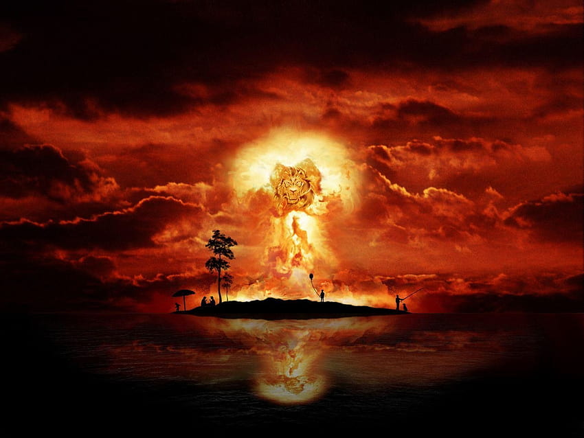 Nucleare Nuova grotta della bomba nucleare del giorno, esplosione atomica Sfondo HD