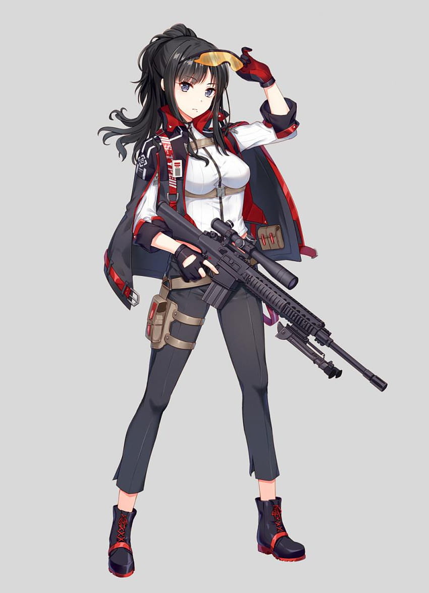840x1160 アニメの女の子, 兵士, 銃を持った, アニメの狙撃兵 iphone HD電話の壁紙
