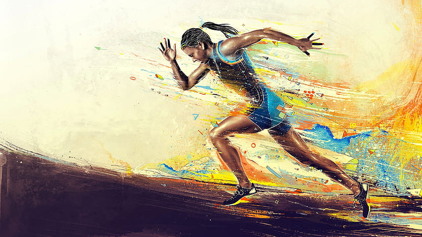 Athletic Run Girl Art Artistic HD wallpaper