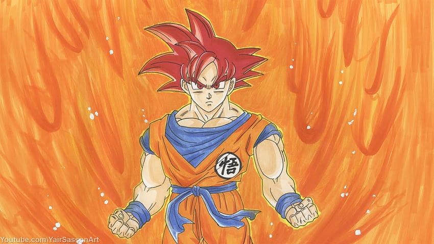 Super Saiyan Son Goku Drawing HD wallpaper