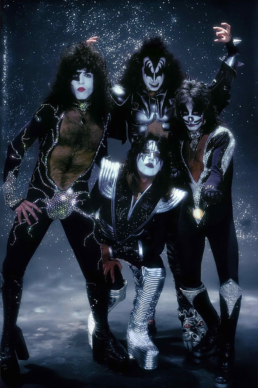 Kiss Band wysokiej jakości, pocałunek rocka Tapeta na telefon HD
