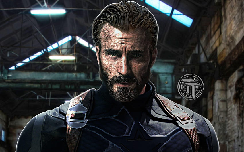 Captain America Beard Look In Infinity War 320x240, captain america and natasha infinity war HD wallpaper