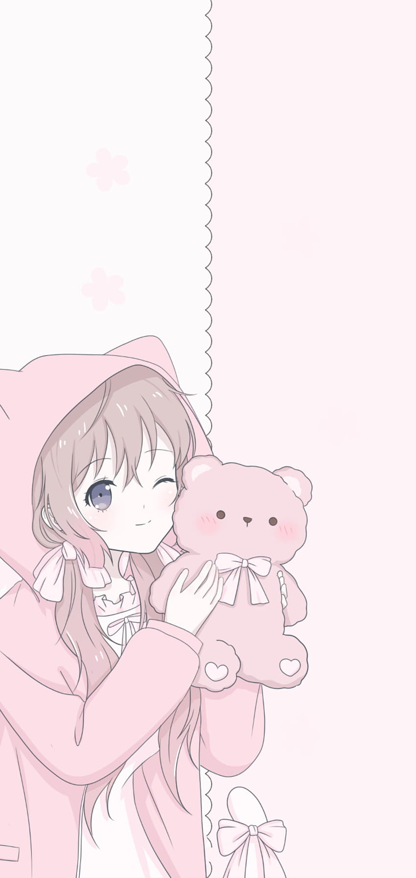 kawaii pink, soft pink anime HD phone wallpaper